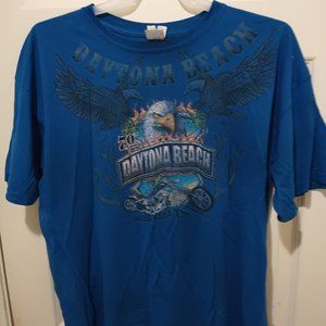 XL 2011 Daytona Beach Blue Bike Week Eagle Men's T-Shirt - 70th Annual Souvenier